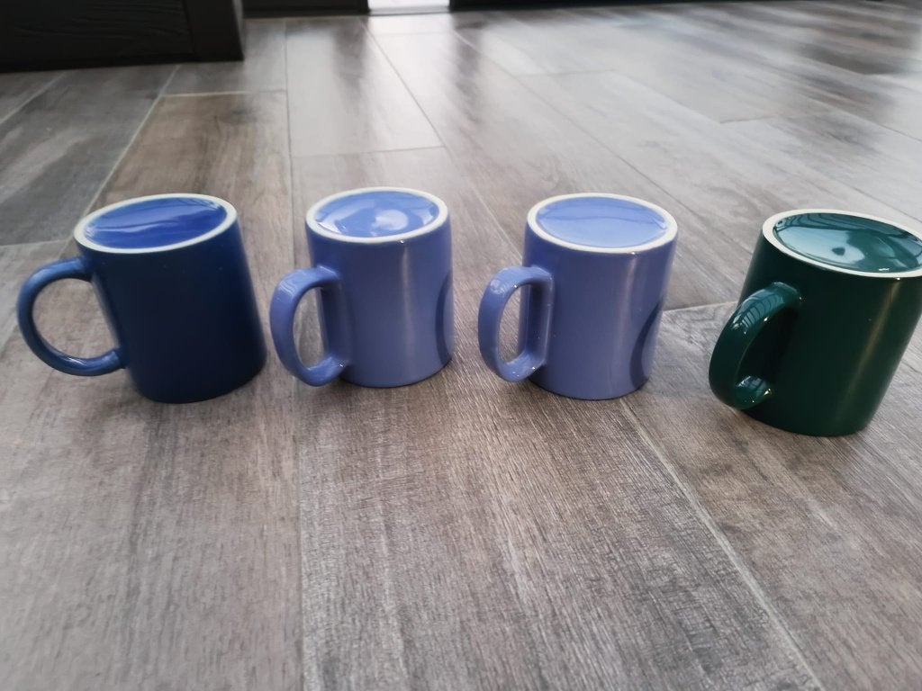 4 mugs, Maison & Meubles, Enlèvement ou Envoi, Comme neuf, Mug