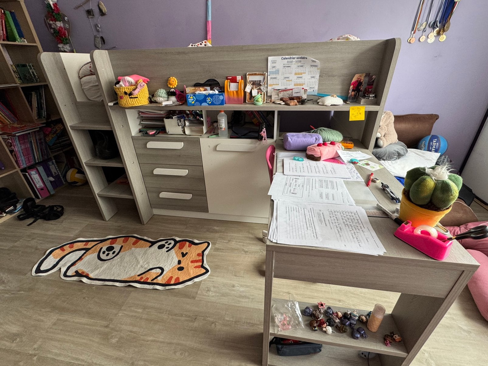 Hoogslaper met bureau, Kinderen en Baby's, Kinderkamer | Stapelbedden en Hoogslapers, Gebruikt, Hoogslaper, Ophalen