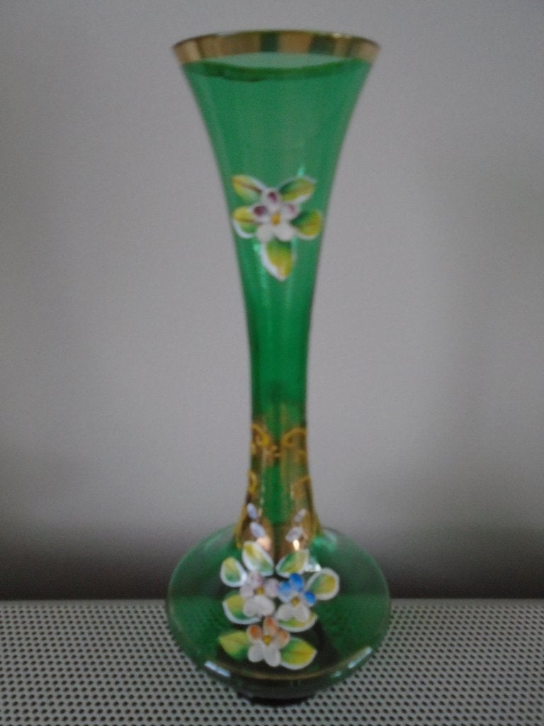 Vaas opaline 22.5cm, Maison & Meubles, Accessoires pour la Maison | Vases, Enlèvement ou Envoi, Comme neuf, Verre, Vert