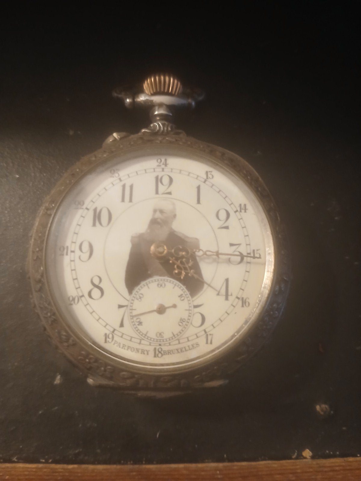 Moeirs Leopold 2 zilveren zakhorloge, te reviseren, Ophalen of Verzenden