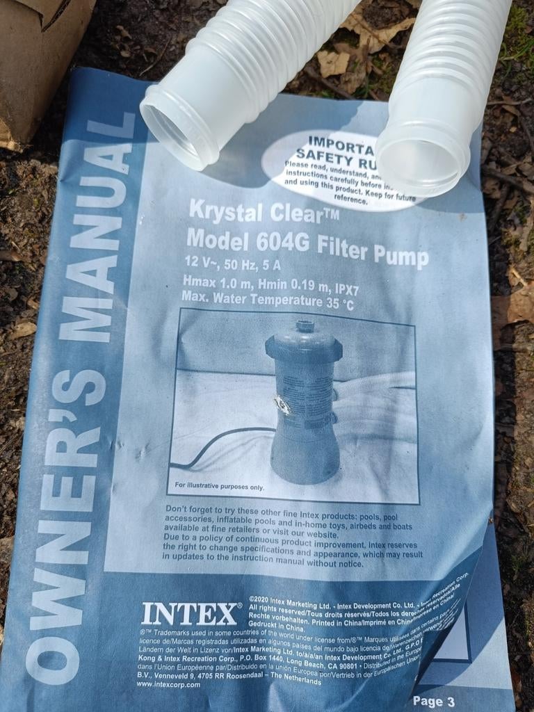 Kristal Clear zwembad filterpomp model 604G, Enlèvement