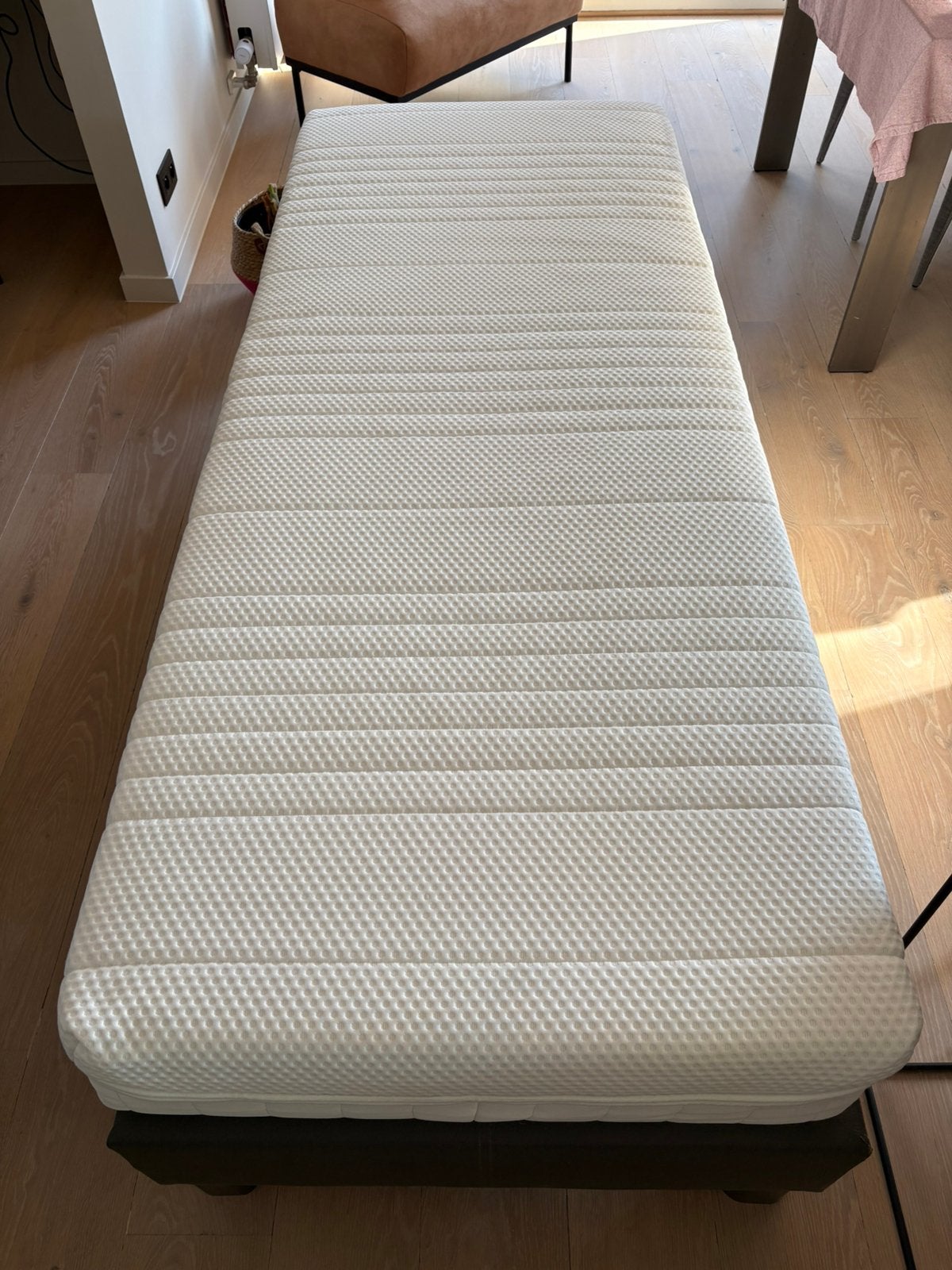 Boxpring 1 persoon met nieuwe matras, Enlèvement, Comme neuf, Matelas