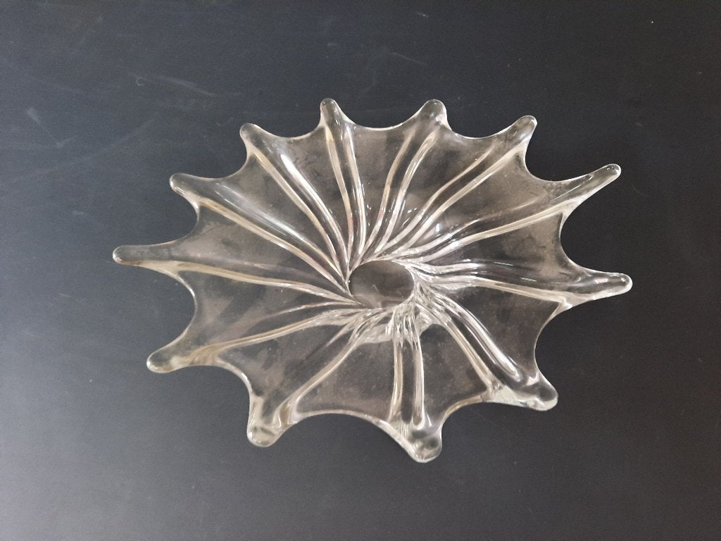 ANTIEKE GLAZEN FRUITSCHAAL JAREN 1950, Antiek en Kunst, Ophalen of Verzenden