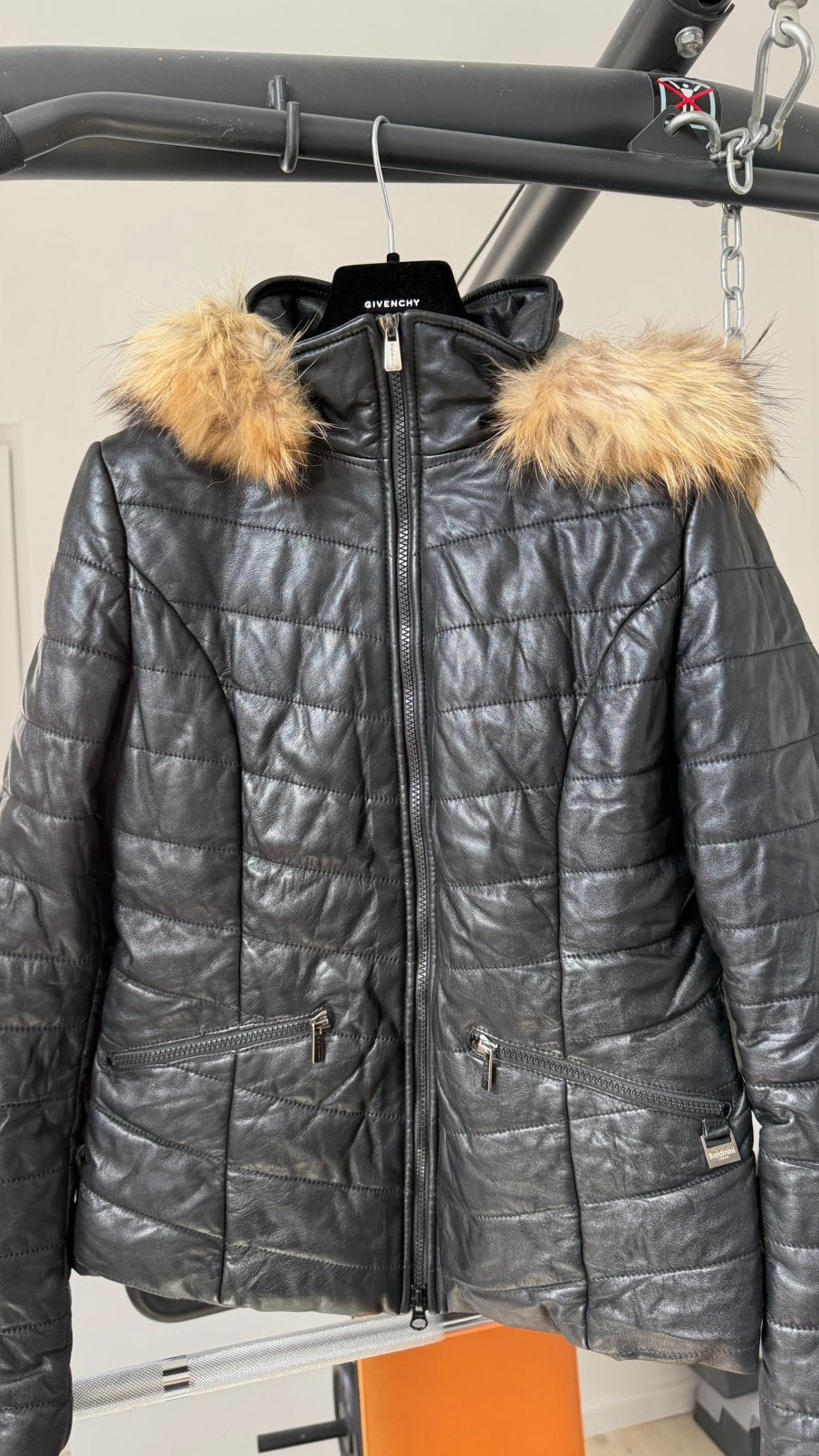 Baldinini gewatteerde jas met echte pels, Kleding | Dames, Ophalen of Verzenden, Zo goed als nieuw