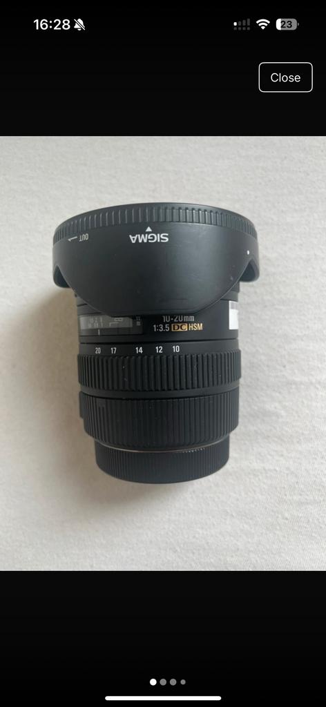 Sigma lens 10-20mm f/3.5 wide lens fisheye canon ef, Audio, Tv en Foto, Foto | Lenzen en Objectieven, Ophalen, Zo goed als nieuw