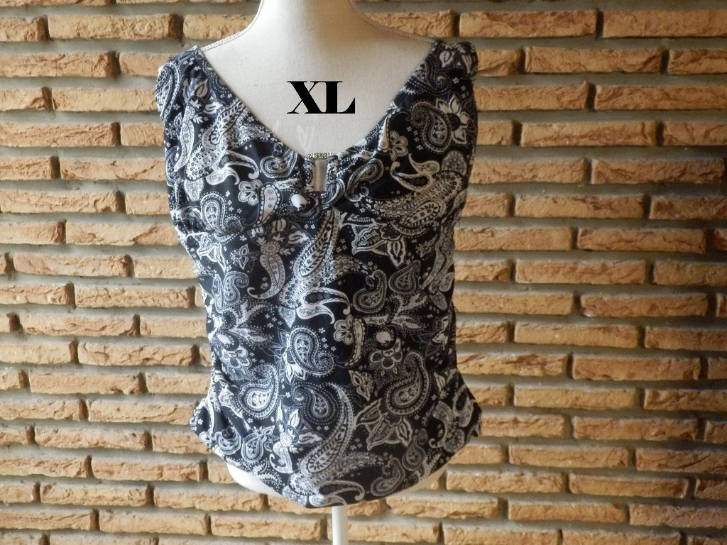 (63) -dessus de maillot femme t.XL noir blanc, Enlèvement ou Envoi, Comme neuf, Noir, Maillot de bain