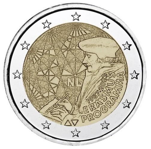 2 euro Nederland 2022 Erasmus BU uit CC in munthouder, Ophalen of Verzenden, 2 euro