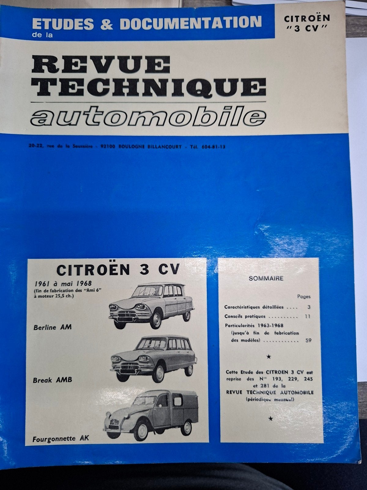 Revue Technique Automobile Citroën Ami 6 - 8 -  A-KB, Ophalen of Verzenden