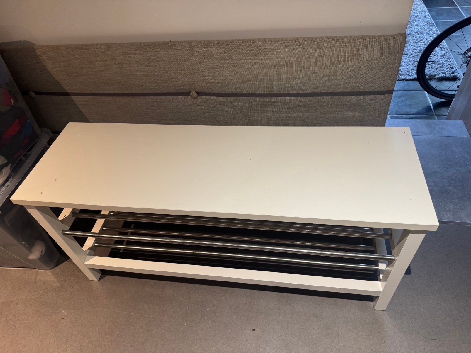 Bank met schoenenopslag, Huis en Inrichting, Ophalen, Zo goed als nieuw