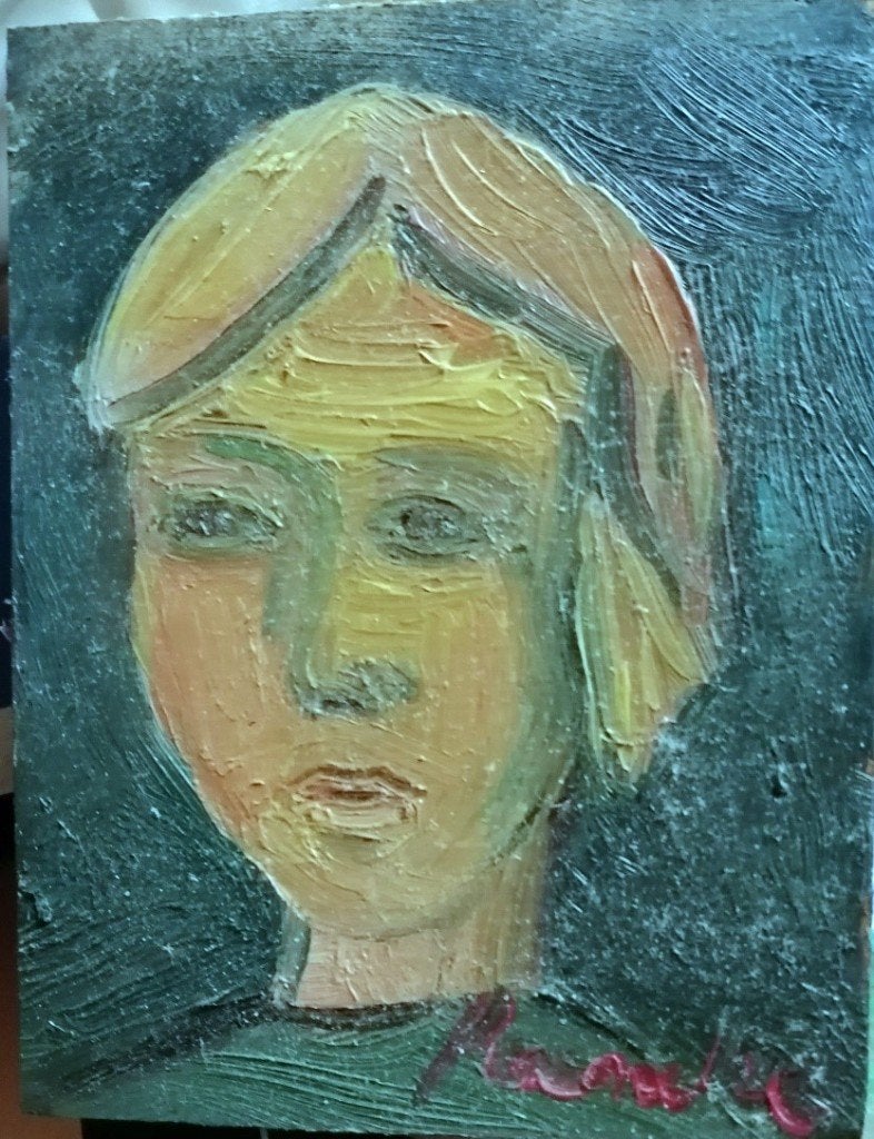 Constant Permeke ' meisjesportret ''  olieverf op triplex, Antiek en Kunst, Verzenden, Expressionistisch, Olieverf, Paneel