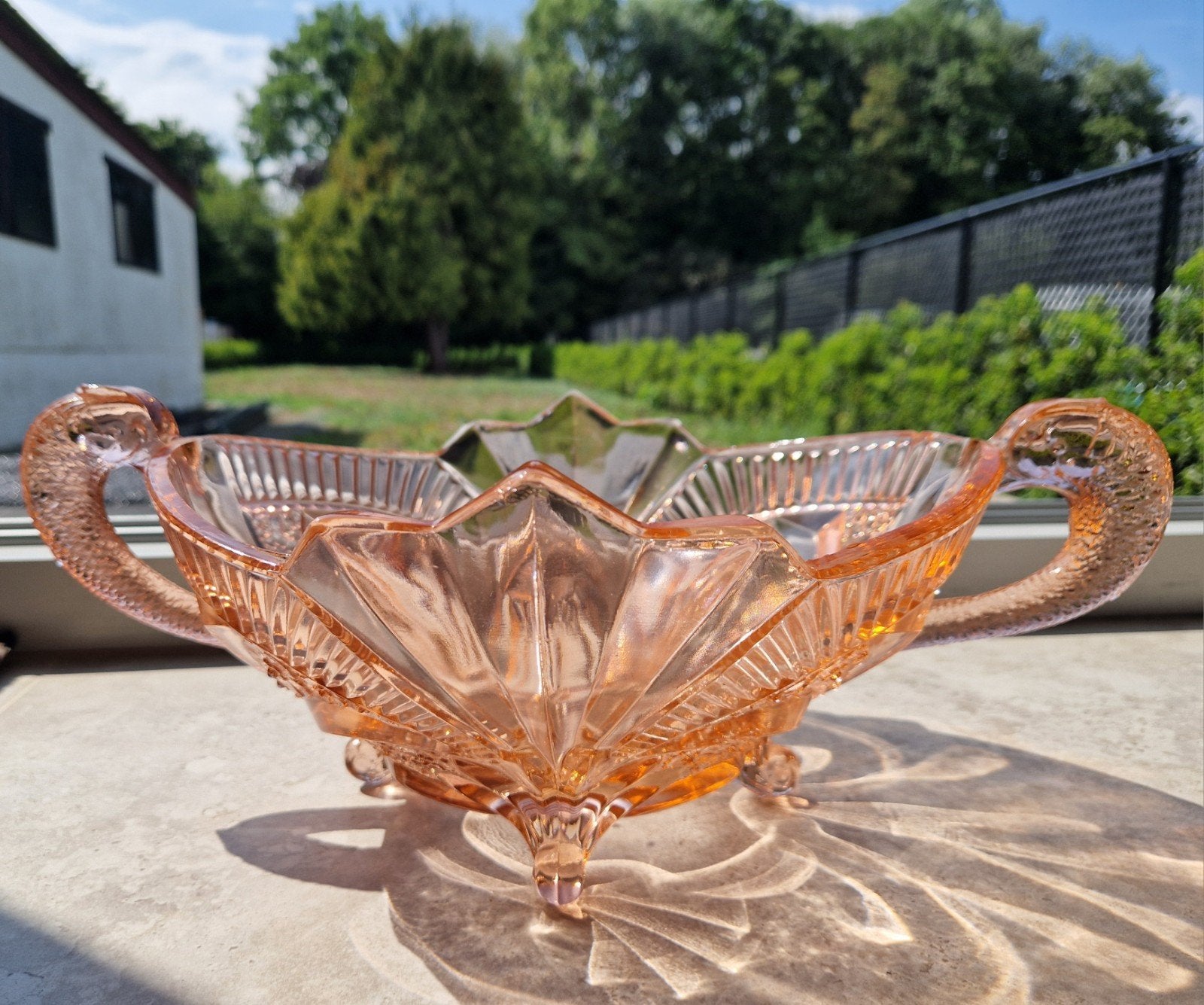 Antieke glazen schaal. Art deco stijl, Antiek en Kunst, Ophalen