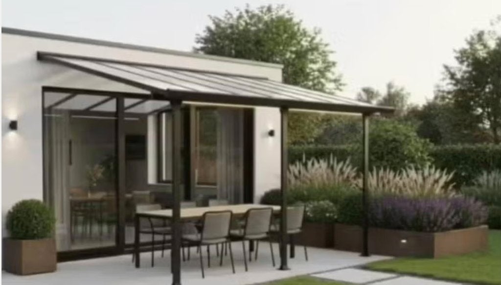 Pergola aluminium 4 x 3 antraciet grijs, Ophalen, Gebruikt, Aluminium