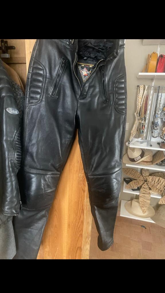dames lederen motobroek met gratis vest, Ophalen, Tweedehands, Dames, Combipak