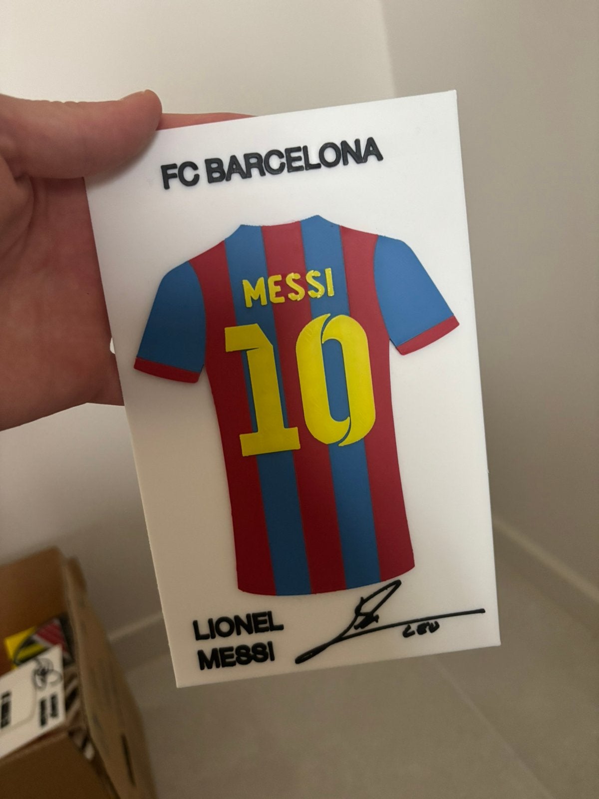 Lionel Messi voetbal plaatje barcelona, Sport en Fitness, Voetbal, Ophalen of Verzenden, Zo goed als nieuw, Clubaccessoires