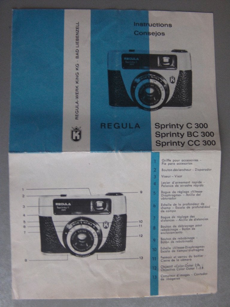 Regula foto toestel omschrijving handleiding Sprinty C300, Ophalen of Verzenden, Zo goed als nieuw