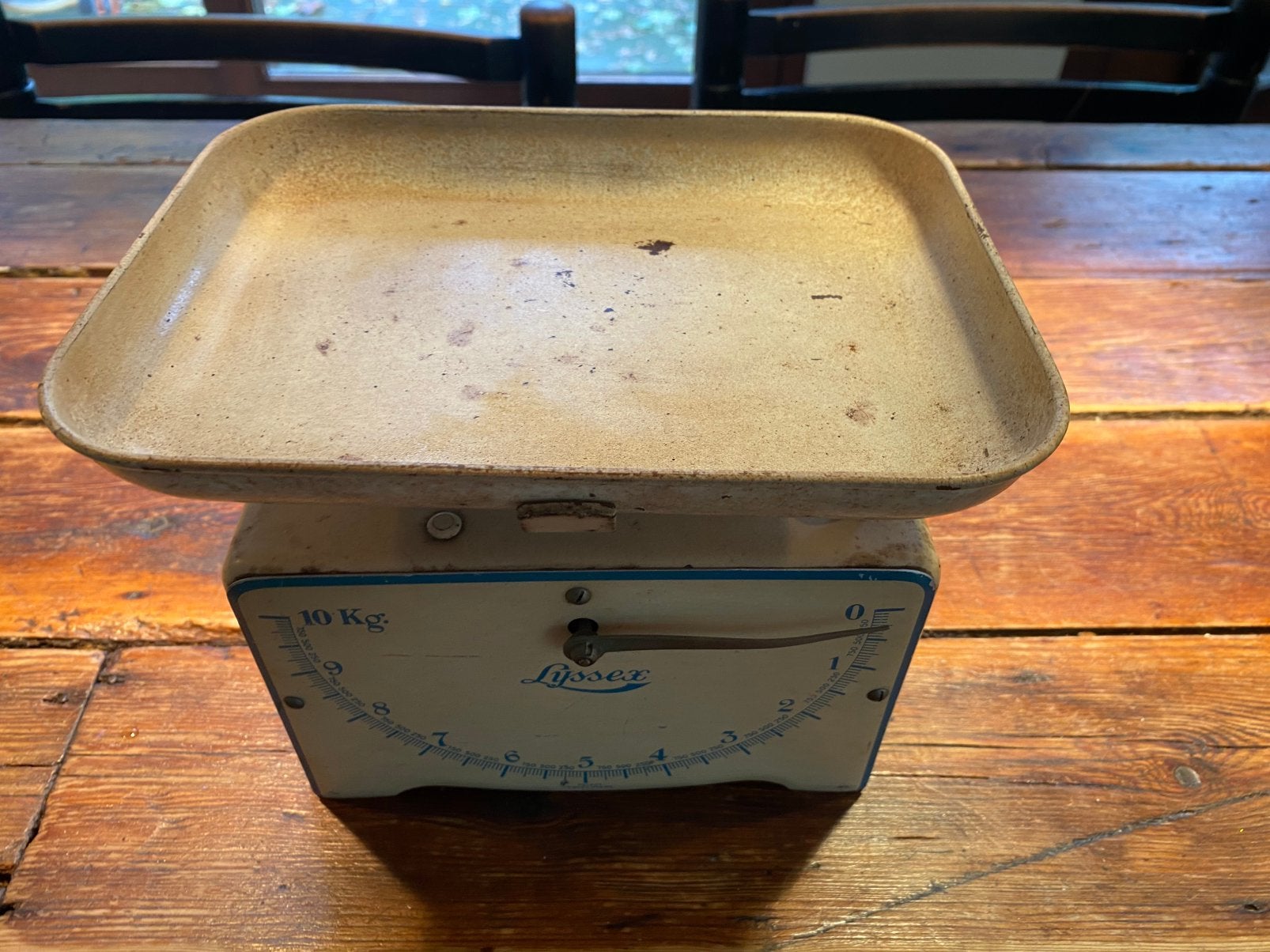 Vintage Lyssex keukenweegschaal 10 kg, Antiquités & Art, Enlèvement