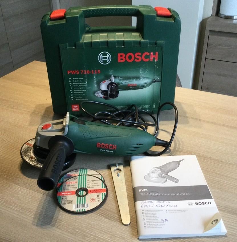 BOSCH Haakse slijper PWS 720-115 izgs, Ophalen, Zo goed als nieuw, 700 tot 1000 watt, Haakse handslijpmachine