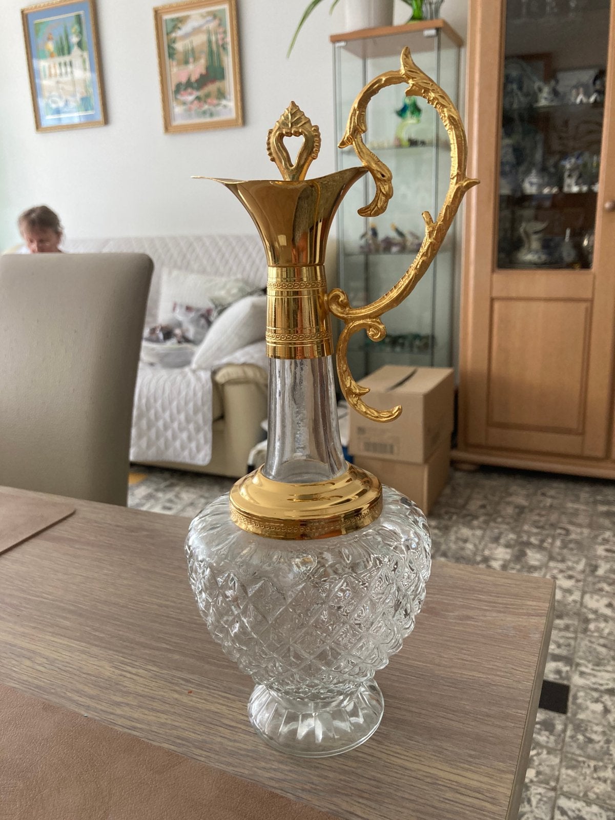 een vintage Italiaanse Hollywood Regency karaf, Ophalen of Verzenden