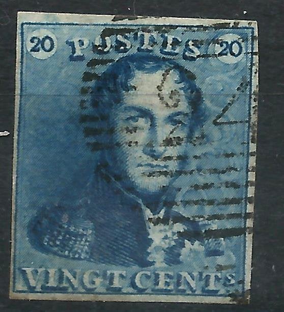 1849  Koning Leopold I (Stempel Brussel) OBP 2, Enlèvement ou Envoi, Autre, Affranchi, Maison royale