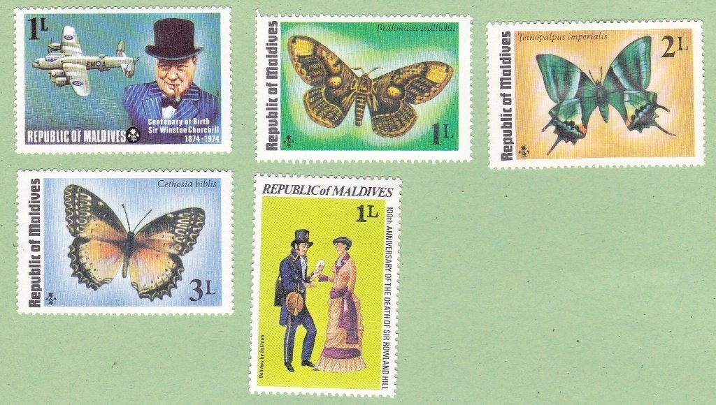 Postze  Honduras, Mauritius, India, India, Malediven, Ghana., Postzegels en Munten, Ophalen of Verzenden