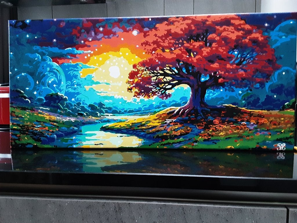 Schilderij “Blinded by the Light” 37 x 80 cm, Ophalen