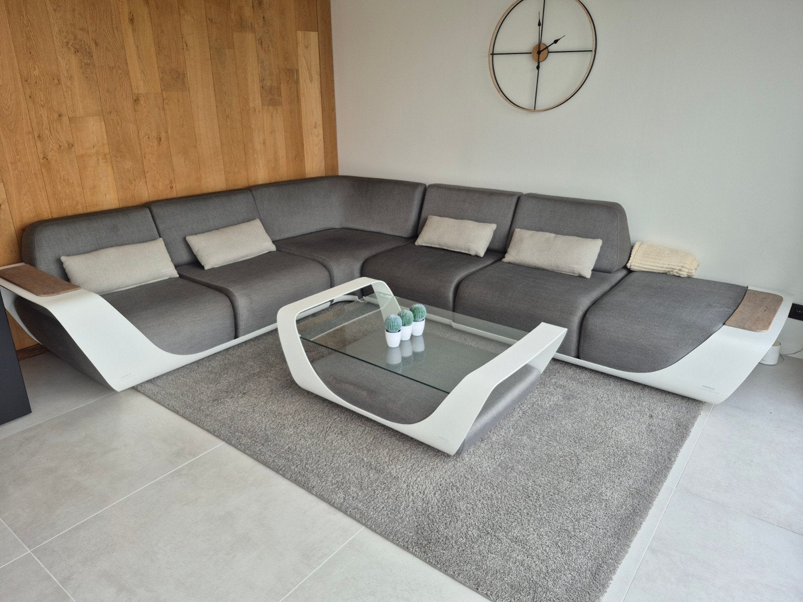 lichtgrijze lounge, merk: higold, Tuin en Terras, Ophalen, 6 zitplaatsen, Aluminium, Zo goed als nieuw