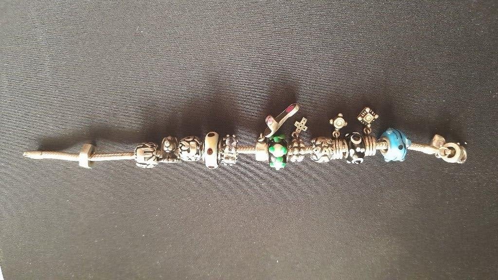 Bedel armband in sterling zilver, Ophalen of Verzenden, Zo goed als nieuw, Met bedels of kralen, Zilver