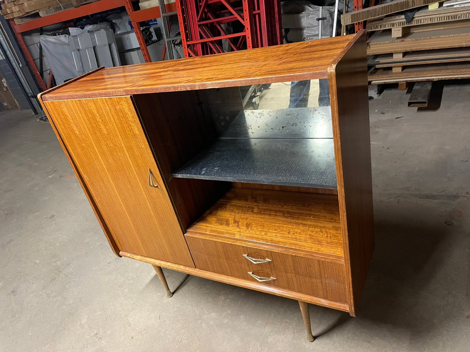 Vintage midcentury highboard kastje, Ophalen, Gebruikt