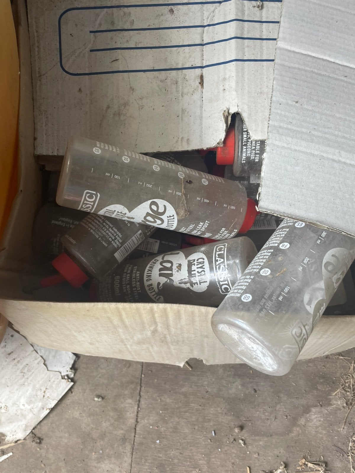 Drink flessen konijnen, Ophalen