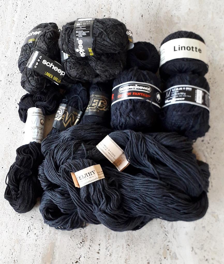Garen zwart katoen 17 bollen gemengd., Enlèvement ou Envoi