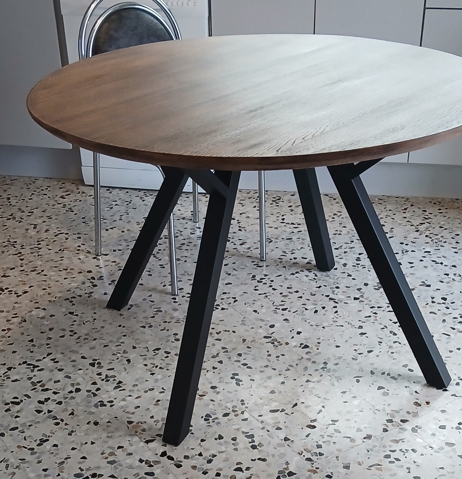 Table ronde en chêne, diamètre 120 cm, Maison & Meubles, Enlèvement