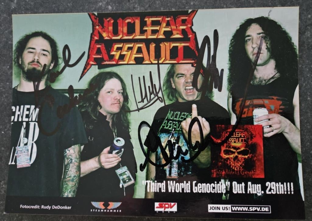 NUCLEAR ASSAULT : foto gesigneerd op GMM 2005, Ophalen, Zo goed als nieuw, Foto of Kaart, Gesigneerd