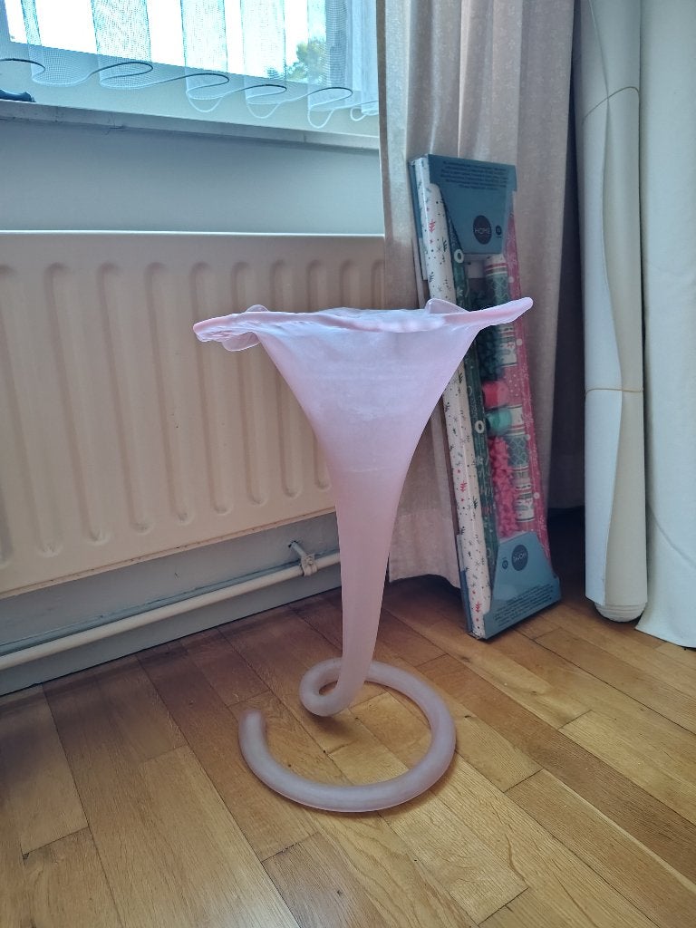 Roze glazen vaas, Maison & Meubles, Enlèvement, Utilisé, Rose, Verre