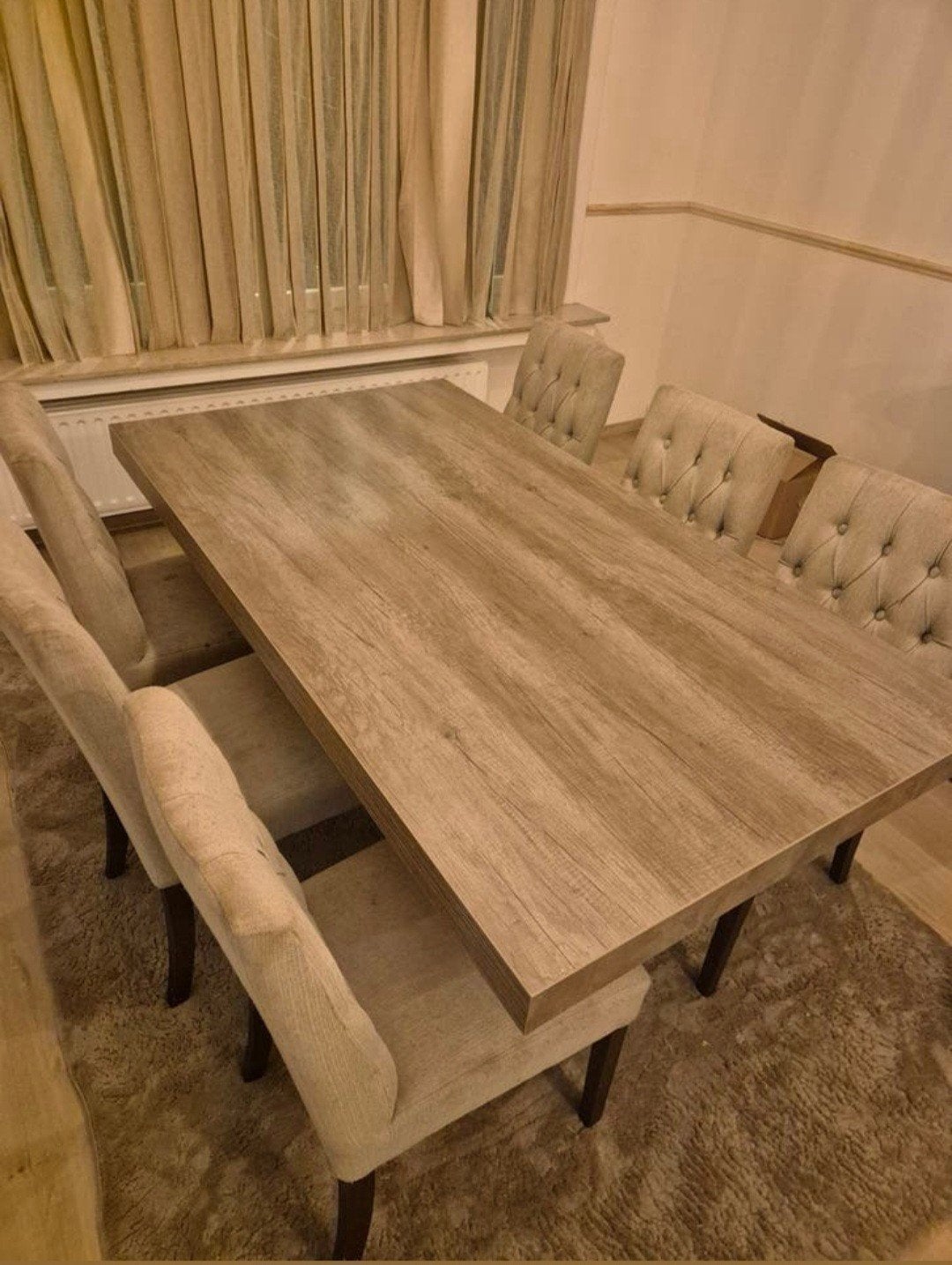 Eettafel met 6 stoelen, Ophalen