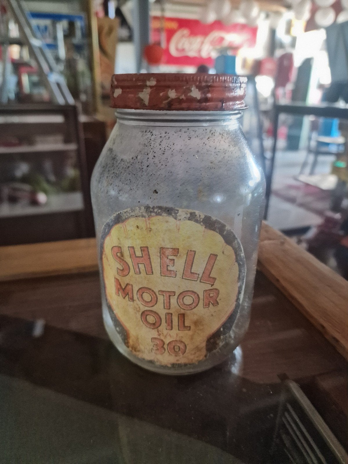originele olie flessen shell kendall wolf esso mobil texaco, Ophalen, Gebruikt, Gebruiksvoorwerp