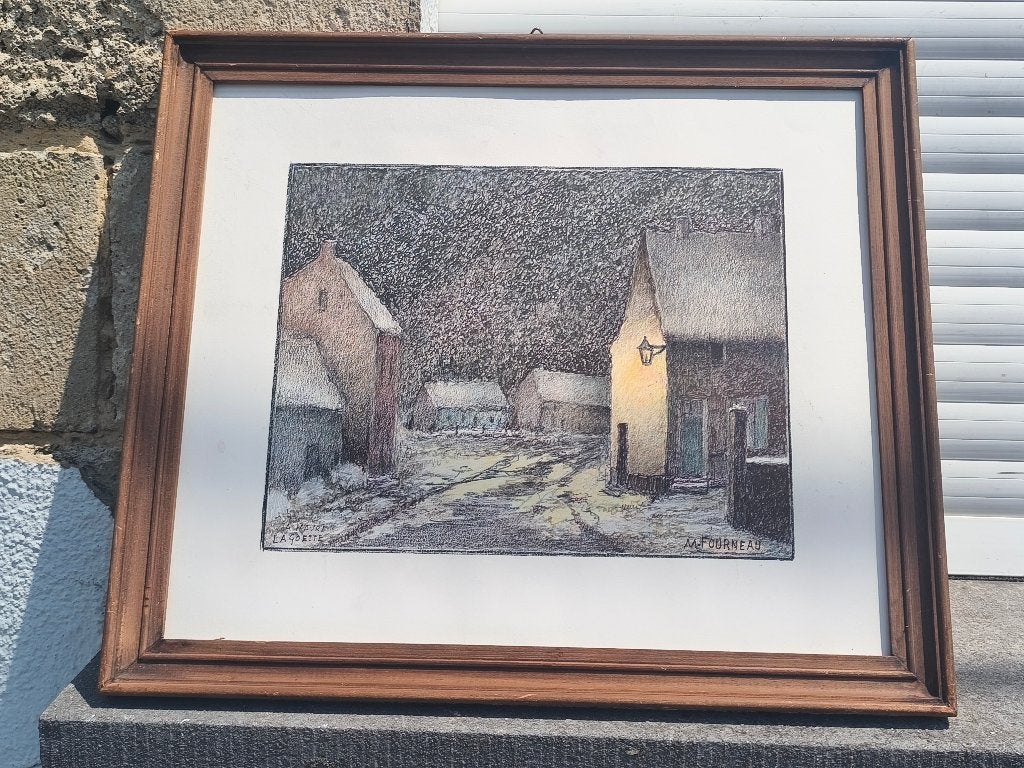 Dessin havre la goette signe Maurice fourneau, Ophalen of Verzenden, Tekening
