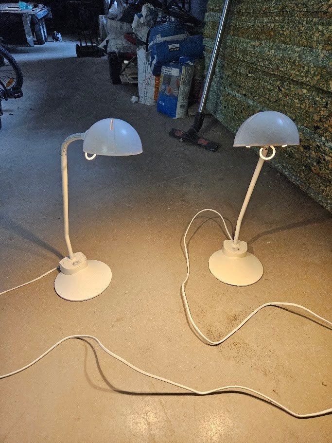 2 nachtlampjes of bureaulampjes, Ophalen, Bureaulamp, Gebruikt, Wit
