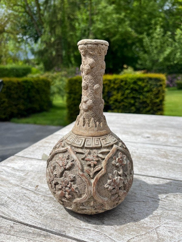 KOOPJE! Oude Chinese Vaas met Rijk Reliëf, Antiek en Kunst, Ophalen of Verzenden