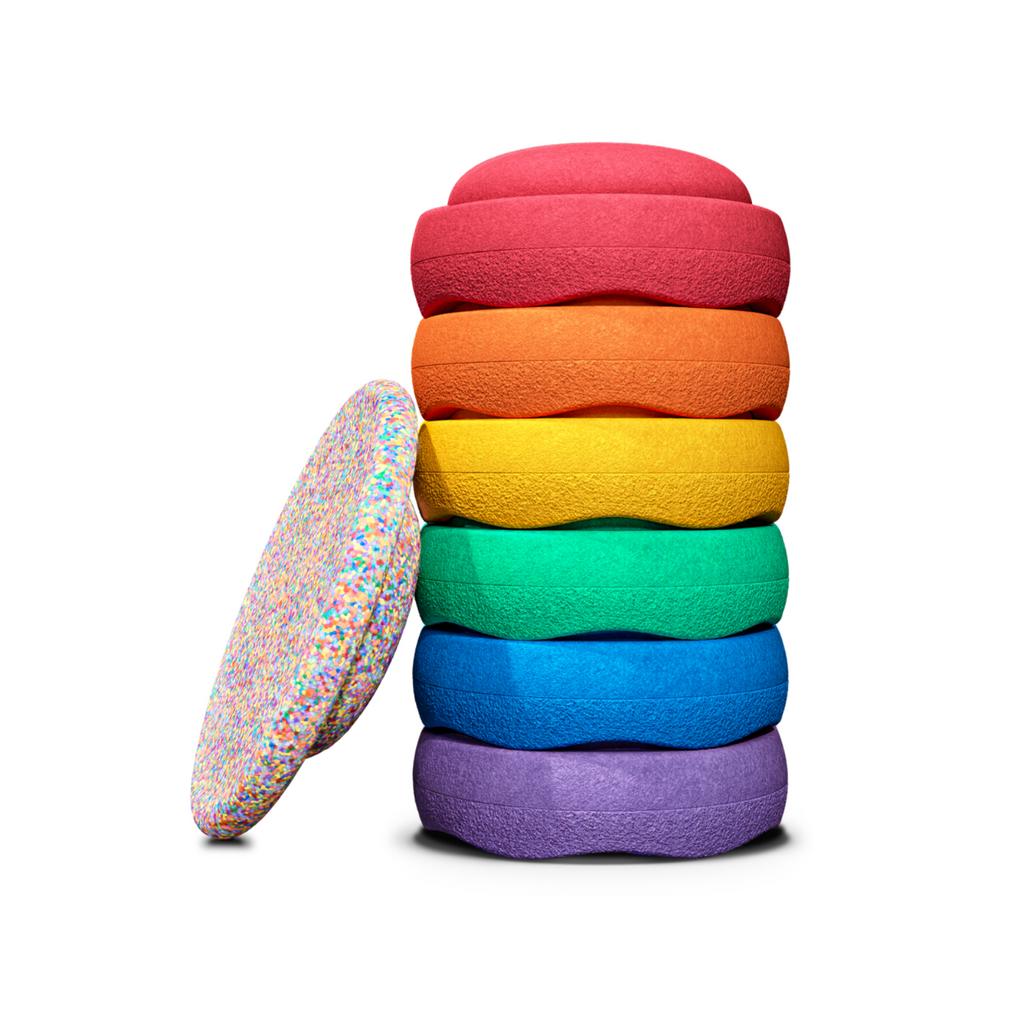 Stapelstein Rainbow set classic super confetti balance board, Kinderen en Baby's, Ophalen, Nieuw