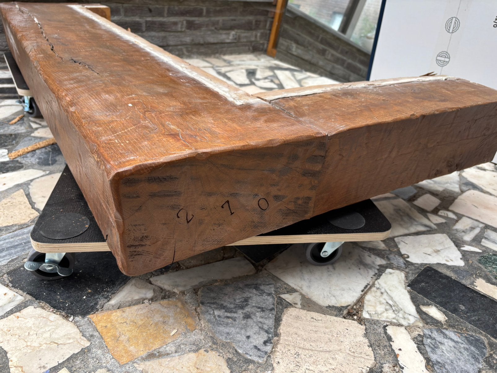 Eiken balk, Ophalen, Gebruikt, Hardhout, Minder dan 180 cm