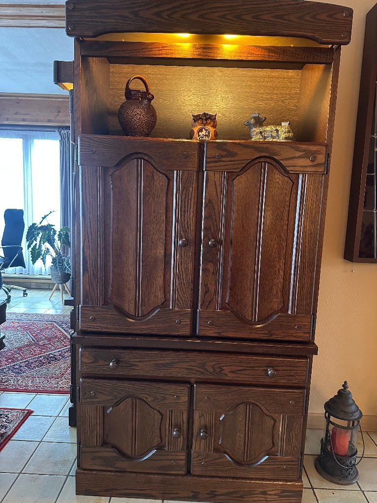 Grote houten wandkast / buffetkast, 25 à 50 cm, Landelijk, Utilisé, 50 à 100 cm