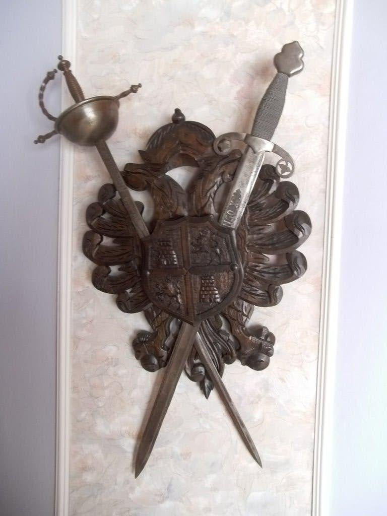 decoratieve zwaarden / wapenschild, Ophalen
