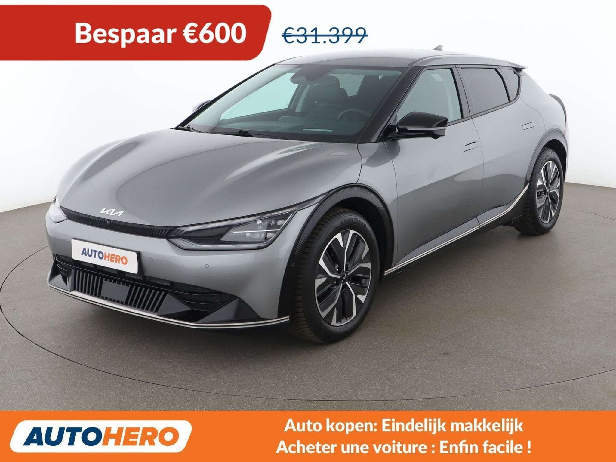 Kia Ev6 electric drive 168 kW 2WD (bj 2022, automaat), Auto's, Automaat, Achterwielaandrijving, Gebruikt, Leder