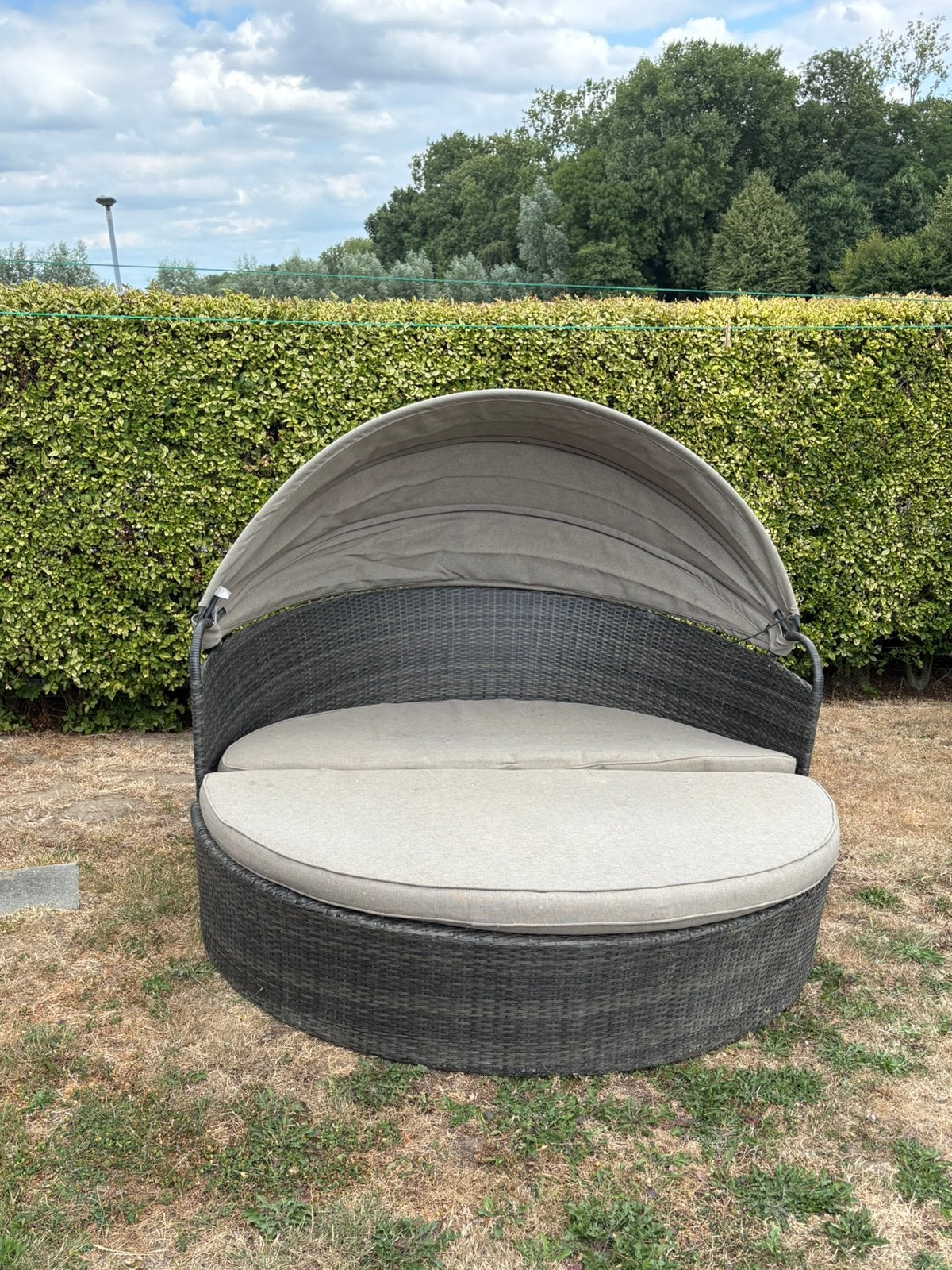 Ronde tuinlounge, Ophalen, Zo goed als nieuw, Wicker