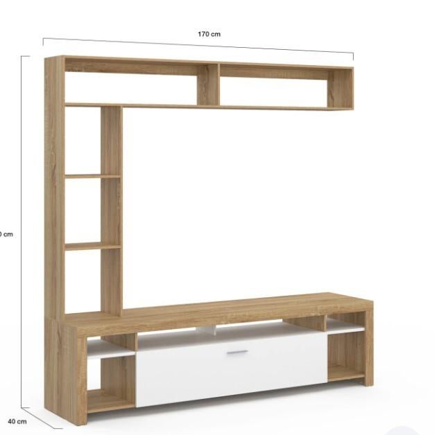Meuble TV, Maison & Meubles, Contemporaine et Moderne, 150 à 200 cm, Comme neuf, Chêne