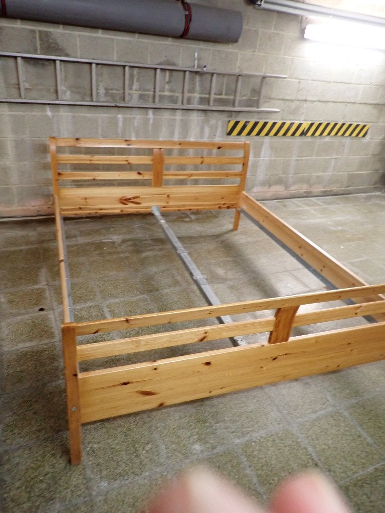 lits, Maison & Meubles, Chambre à coucher | Lits, "ikea", Beige, Enlèvement, Utilisé