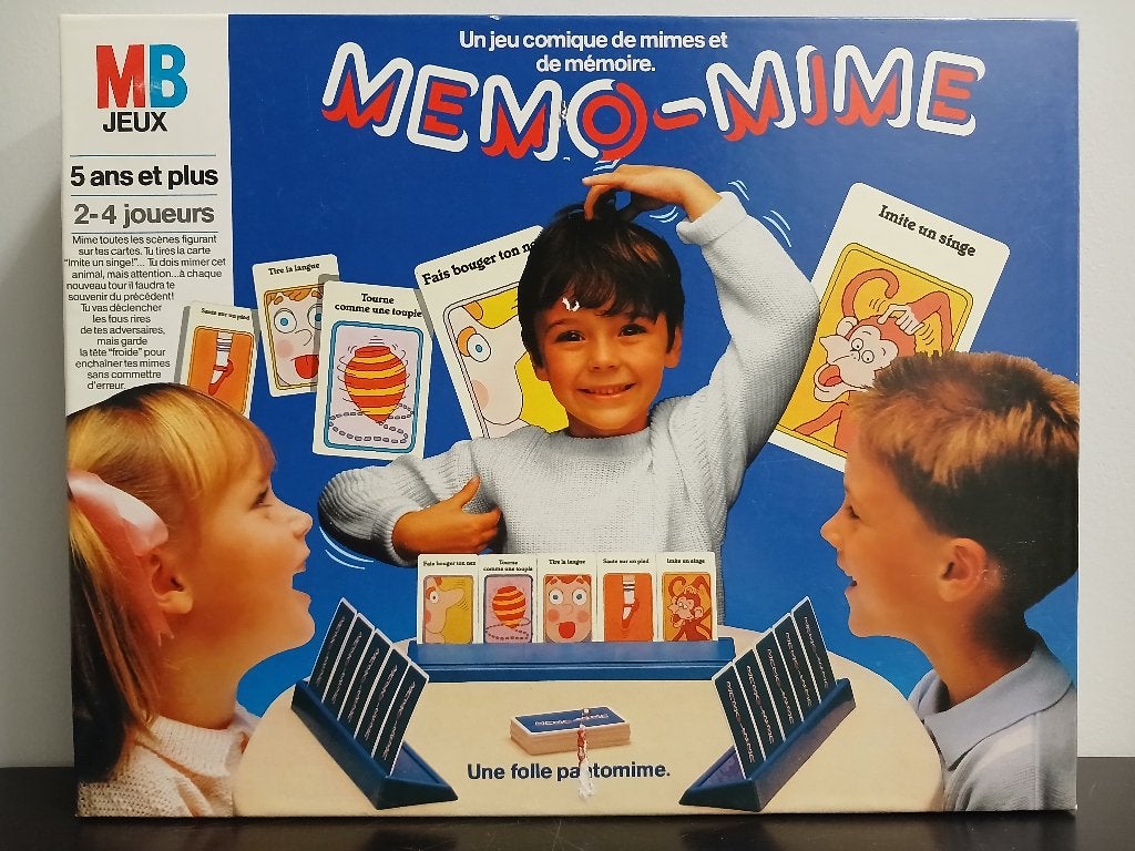 Jeu de société Mémo-mime MB - COMPLET, Enfants & Bébés, Enlèvement, Utilisé