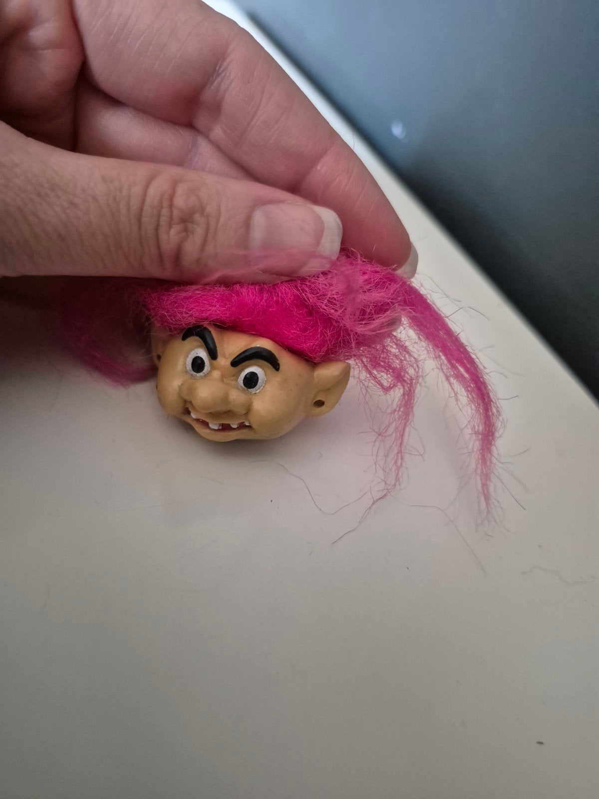troll vintage popje voor op potlood 1990 3cm, Verzamelen, Ophalen of Verzenden
