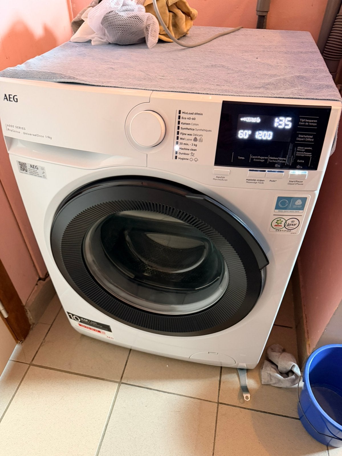 Aeg wasmachine 9kg Destelbergen prosense 6000 seies, Ophalen, Zo goed als nieuw