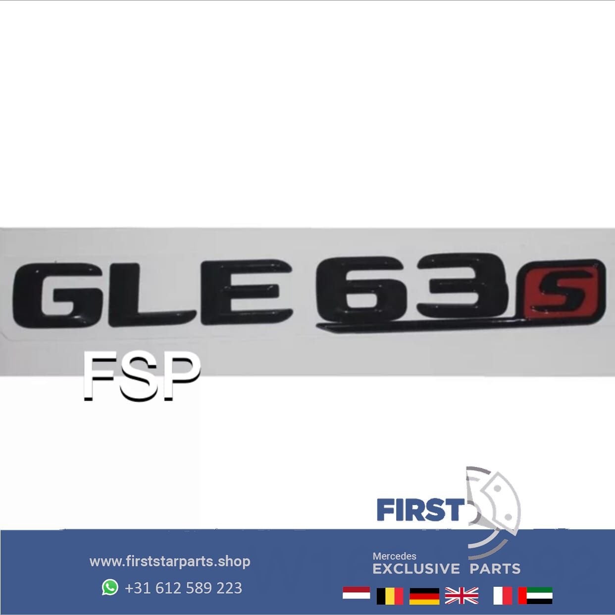 W166 W292 GLE63S EMBLEEM ZWART LOGO Mercedes GLE Klasse 63 S, Gebruikt, -, Ophalen of Verzenden, Achter